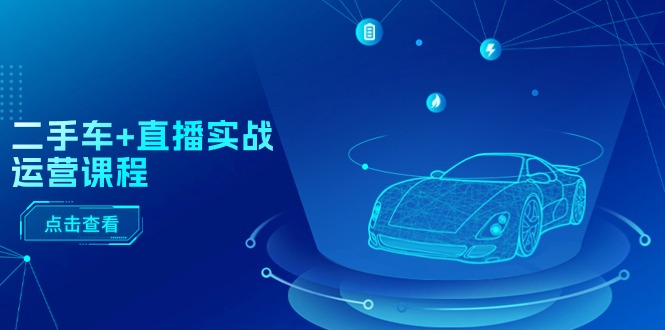 二手车直播实战运营课程：直播推荐/短视频推荐/千川投放/直播全流程| 副业网