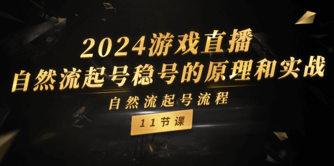 2024游戏直播自然流起号稳号的原理和实战，自然流起号流程（11节）| 网创圈