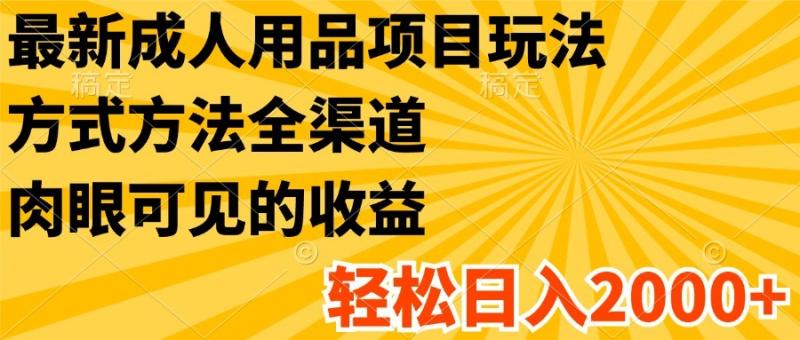 最新成人用品项目玩法，方式方法全渠道，肉眼可见的收益，轻松日入2000+| 网创圈