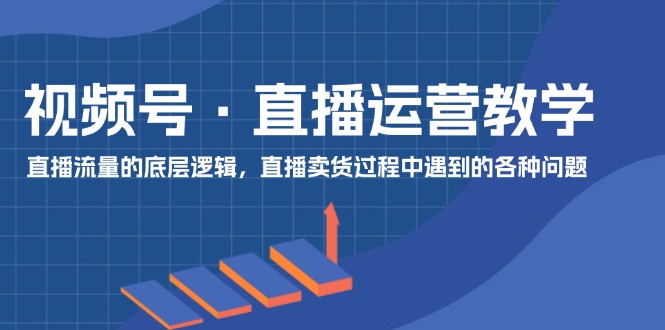 视频号直播运营教学：直播流量的底层逻辑，直播卖货过程中遇到的各种问题| 网创圈