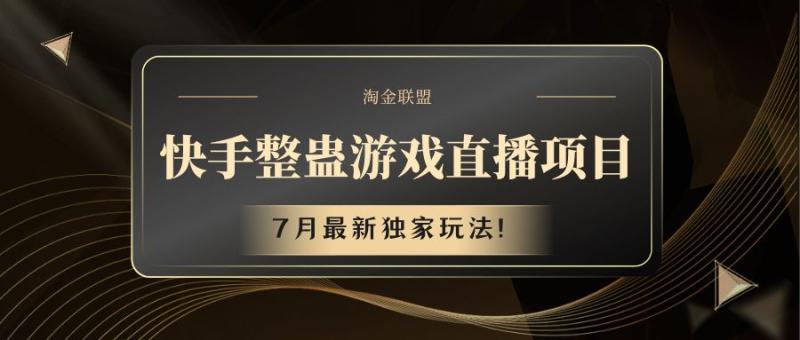 快手游戏整蛊直播项目 七月最新独家玩法| 网创圈
