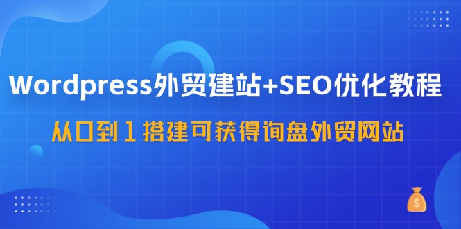 WordPress外贸建站+SEO优化教程，从0到1搭建可获得询盘外贸网站（57节课）| 网创圈