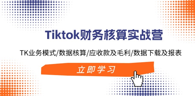 Tiktok财务核算实战营：TK业务模式/数据核算/应收款及毛利/数据下载及报表| 网创圈