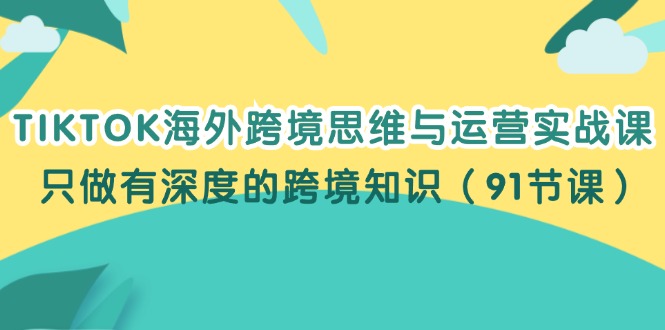 TIKTOK海外跨境思维与运营实战课，只做有深度的跨境知识（91节课）| 网创圈