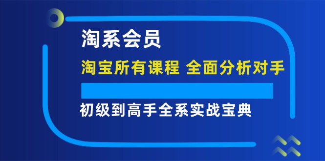 淘系会员初级到高手全系实战宝典【淘宝所有课程，全面分析对手】| 网创圈