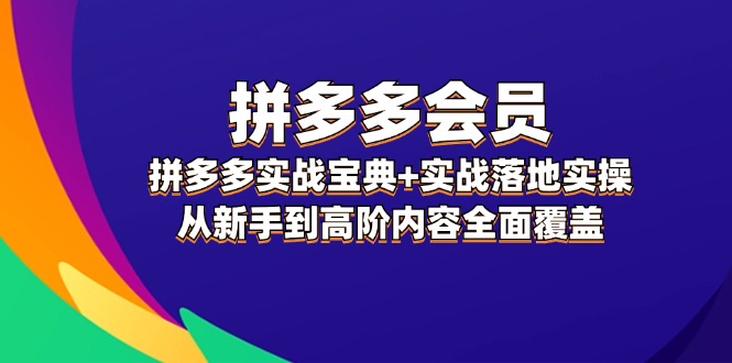 拼多多会员实战宝典+实战落地实操，从新手到高阶内容全面覆盖| 网创圈