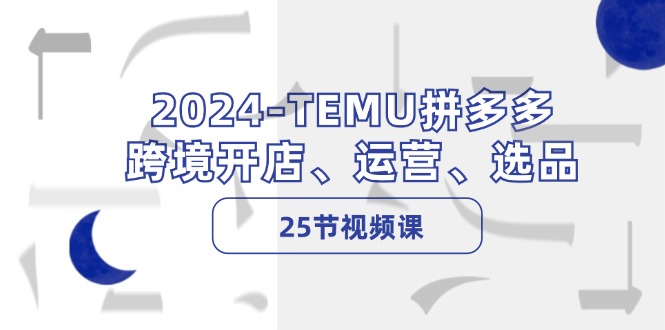 2024TEMU拼多多跨境开店、运营、选品（25节视频课）| 网创圈