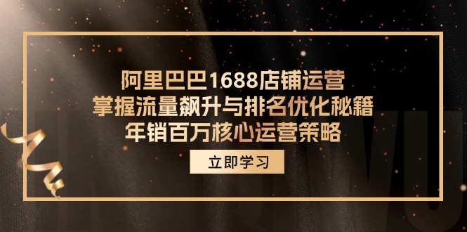 阿里巴巴1688店铺运营，掌握流量飙升与排名优化秘籍 年销百万核心运营策略| 副业网