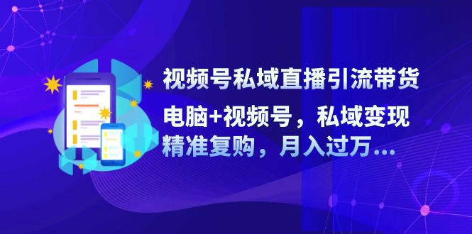 视频号私域直播引流带货：电脑+视频号，私域变现，精准复购，月入过万| 网创圈