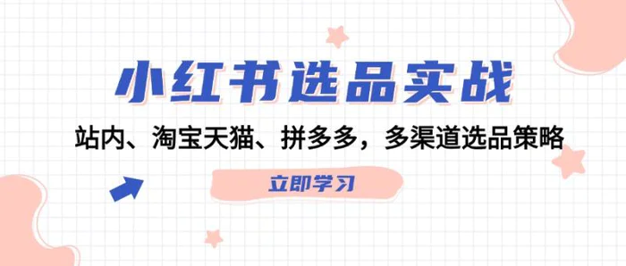 小红书选品实战：站内、淘宝天猫、拼多多，多渠道选品策略| 网创圈
