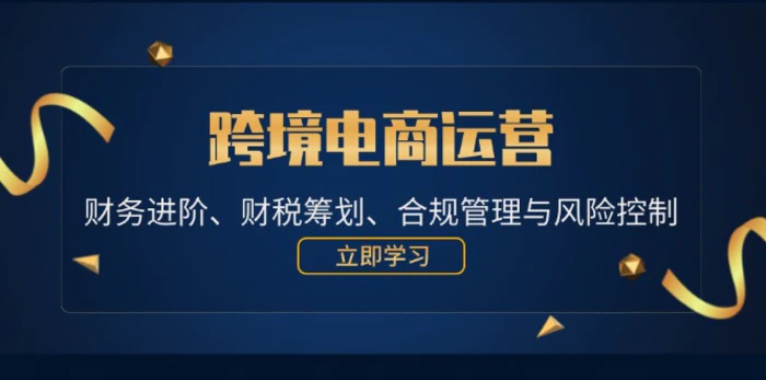 跨境电商运营：财务进阶、财税筹划、合规管理与风险控制| 网创圈
