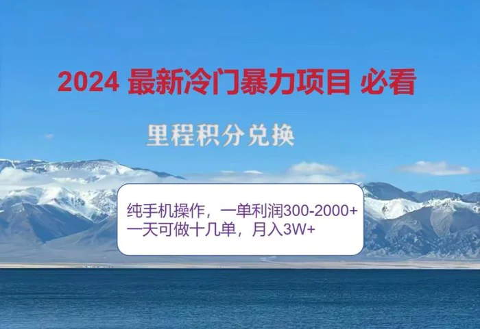 2024惊爆冷门暴利，里程积分最新玩法，高爆发期，一单300+—2000+| 副业网