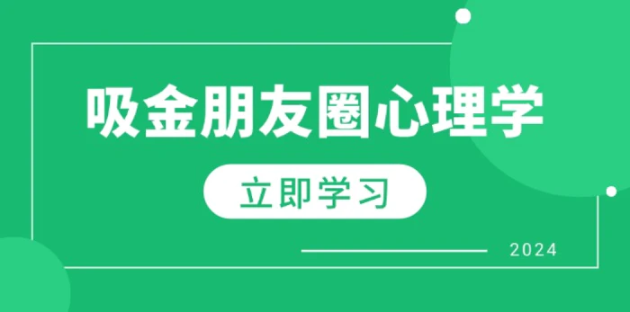 朋友圈吸金心理学：揭秘心理学原理，增加业绩，打造个人IP与行业权威| 网创圈