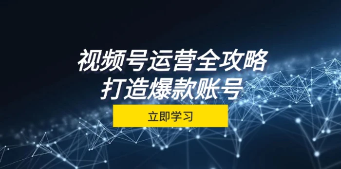 视频号运营全攻略，从定位到成交一站式学习，视频号核心秘诀，打造爆款账号| 网创圈