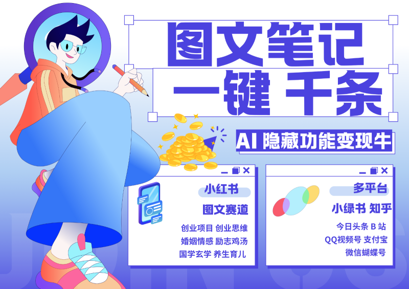 1键生成数千条图文 创业国学 秒生笔记 小红书小绿书图文 轻松引流 变现30000+| 副业网