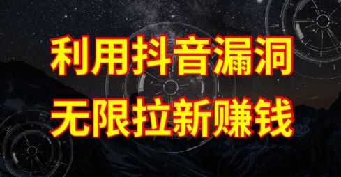 利用抖音链接漏洞，无限拉新赚钱【漏洞原理+操作流程】【揭秘】| 网创圈