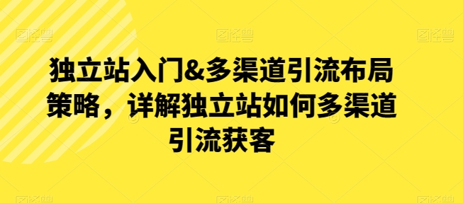 独立站入门&多渠道引流布局策略，详解独立站如何多渠道引流获客| 网创圈