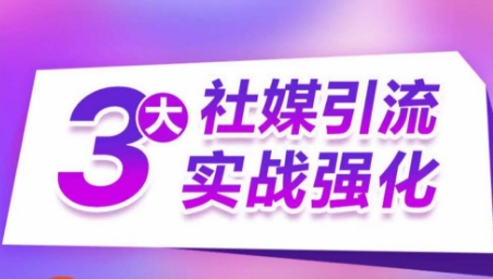 3大社媒引流实战强化，多渠道站外引流，高效精准获客，订单销售额翻倍增长| 网创圈