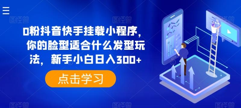 0粉抖音快手挂载小程序，你的脸型适合什么发型玩法，新手小白日入300+【揭秘】| 网创圈