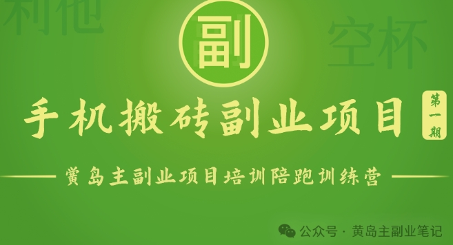 手机搬砖小副业项目训练营1.0，实测1小时收益50+，一部手机轻松日入100+| 网创圈