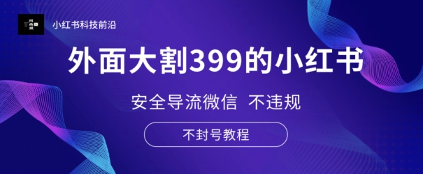外面大割399的小红书安全导流微信 不违规 不封号教程| 网创圈