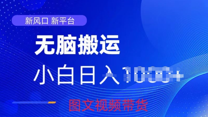 京东视频图文搬运带货项目，蓝海赛道小白轻松上手，每天一小时轻松获取收益| 网创圈