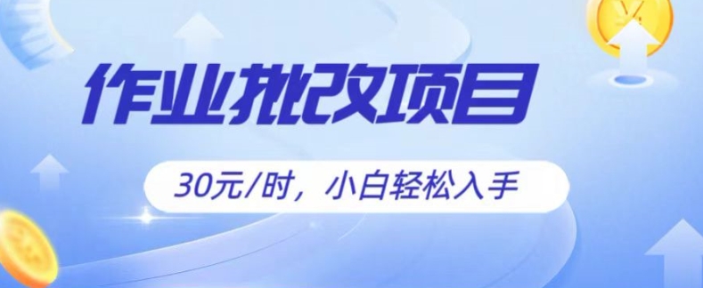 批改作业项目，30元时，简单容易上手，适合宝妈，大学生| 网创圈