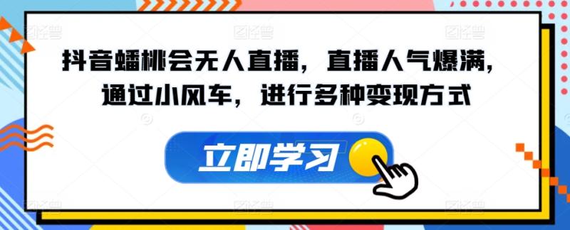 抖音蟠桃会无人直播，直播人气爆满，通过小风车，进行多种变现方式| 网创圈
