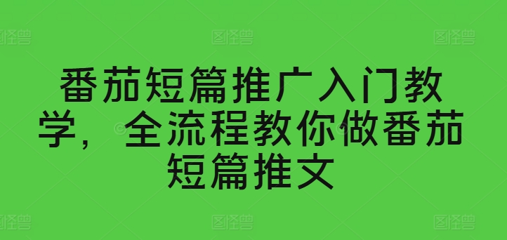 番茄短篇推广入门教学，全流程教你做番茄短篇推文| 网创圈