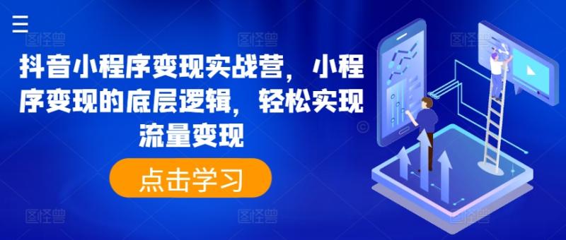 抖音小程序变现实战营，小程序变现的底层逻辑，轻松实现流量变现| 网创圈