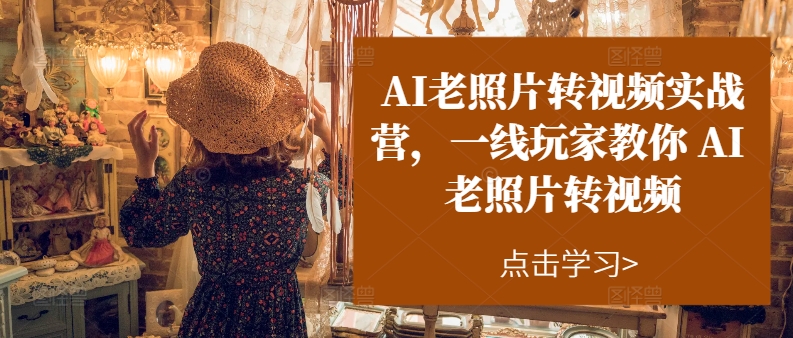 AI老照片转视频实战营，一线玩家教你AI老照片转视频| 网创圈