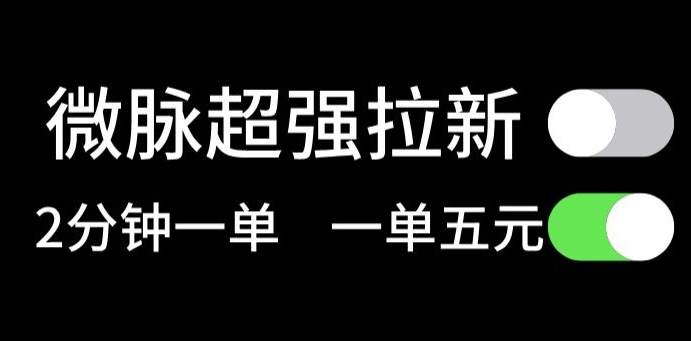 微脉无脑拉新，每单5块钱，轻松日入三位数| 网创圈