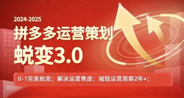2024-2025拼多多运营策略蜕变3.0，0~1完美蜕变，解决信息焦虑| 网创圈