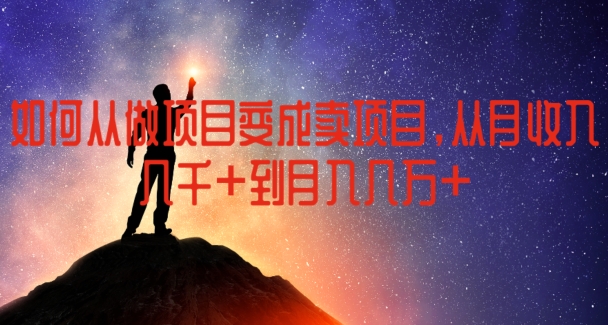 如何从做项目变成卖项目，从月收入几千到月入几万【揭秘】| 网创圈