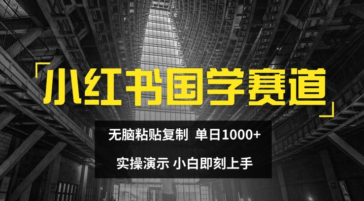 小红书国学赛道，无脑粘贴复制，单日1K，实操演示，小白即刻上手【揭秘】| 网创圈