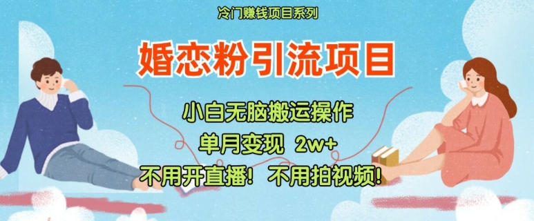 小红书婚恋粉引流，不用开直播，不用拍视频，不用做交付【揭秘】| 网创圈