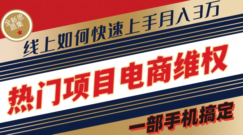 热门项目电商维权全新思路集，一部手机搞定【仅揭秘】| 网创圈
