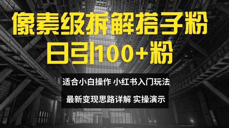 像素级拆解搭子粉，日引100+，小白看完可上手，最新变现思路详解【揭秘】| 网创圈