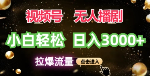 视频号蓝海项目，无人播剧拉爆流量，小白也能轻松日入3K| 网创圈
