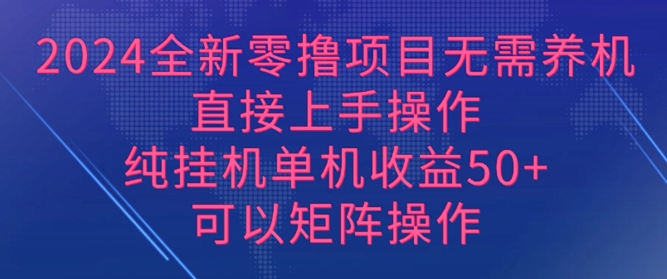 2024全新零撸项目，无需养机，直接上手操作 纯挂JI，单机收益50+，可以矩阵操作| 网创圈