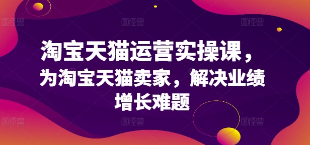 淘宝天猫运营实操课，为淘宝天猫卖家，解决业绩增长难题| 网创圈