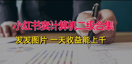 小红书卖计算机二级合集，发发图片 一天收益能上千| 网创圈