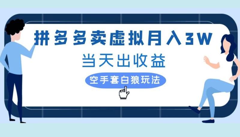 拼多多虚拟项目，单人月入3W+，实操落地项目| 网创圈