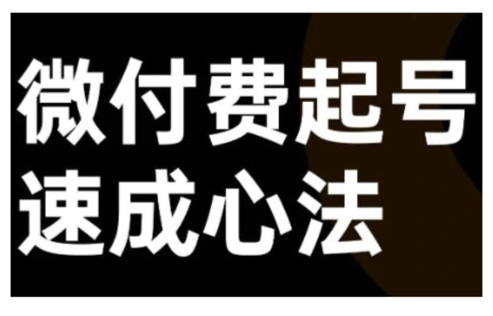 微付费起号速成课，视频号直播+抖音直播，微付费起号速成心法| 网创圈
