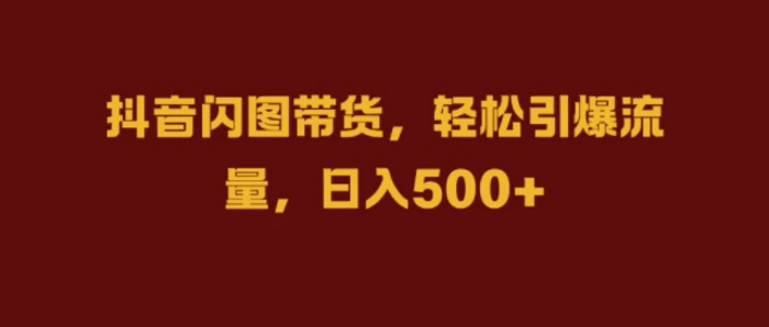 抖音闪图带货，轻松引爆流量，日入几张| 网创圈