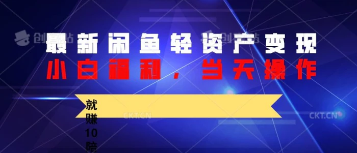 最新闲鱼轻资产变现，纯小白福利，当天操作，就赚10陪以上差价| 网创圈