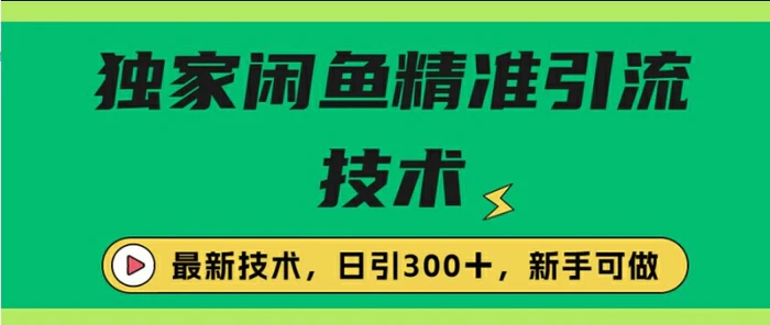 闭鱼精准引流，日引300+创业粉保姆级教程，新手可做| 副业网
