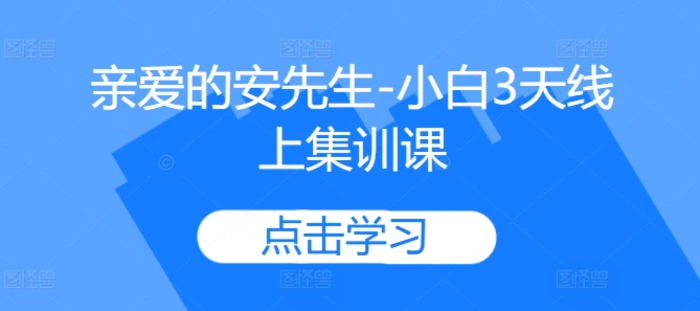 亲爱的安先生-小白3天线上集训课| 网创圈