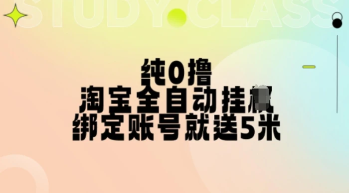 纯0撸，淘宝全自动挂JI，授权登录就得5米，多号多赚【揭秘】| 网创圈