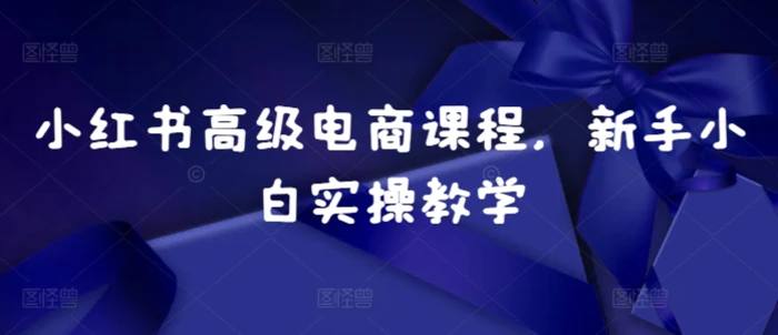 小红书高级电商课程，新手小白实操教学| 网创圈